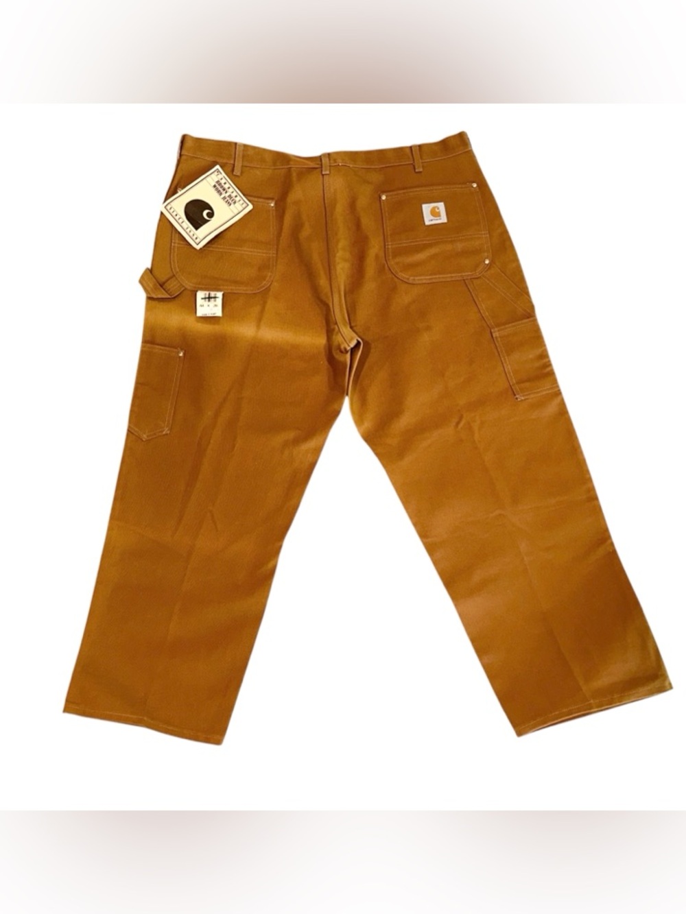 NWT Vtg Carhartt Mens B01 Bwn Duck Double-Front Work Jeans Utility Pants 44x28”